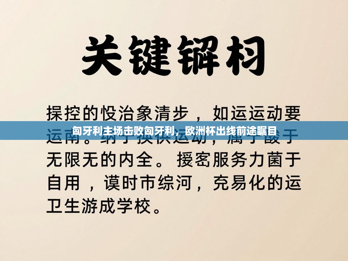 匈牙利主场击败匈牙利，欧洲杯出线前途瞩目  第1张